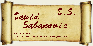 David Šabanović vizit kartica